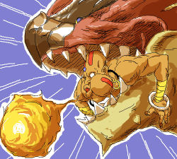  bracelet capcom crossover dhalsim dragon earrings fire jewelry lowres monster_hunter_(series) rathalos street_fighter unko_(ilovewas) wyvern  rating:Sensitive score:13 user:damaramu