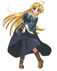 10s 1girl asia_argento blonde_hair female_focus green_eyes high_school_dxd highres long_hair simple_background solo rating:Sensitive score:10 user:spiderfan