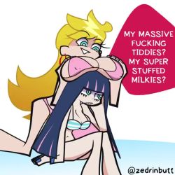 2girls anger_vein angry animated audible_speech between_breasts bikini blonde_hair blue_hair bouncing_breasts breast_envy breast_hold breast_rest breast_slap breasts breasts_on_head cleavage covered_erect_nipples english_text head_between_breasts huge_breasts long_hair medium_breasts meme multiple_girls navel oh_these?_my_boobies? panty_&amp;_stocking_with_garterbelt panty_(psg) siblings sisters slapping sound speech_bubble stocking_(psg) swimsuit video zedrin rating:Questionable score:208 user:Krystix
