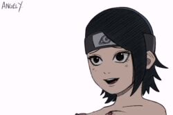  1girl angelyeah animated anus artist_name ass black_hair boruto:_naruto_next_generations bouncing_breasts breasts dildo dildo_riding drooling female_pervert headband highres lip_biting masturbation monochrome naruto_(classic) naruto_(series) naughty_face nipples nude object_insertion pervert photo_(object) pillow pussy saliva sex_toy short_hair small_breasts sound tagme thighhighs twitter_username uchiha_sarada uncensored uzumaki_naruto vaginal vaginal_object_insertion video 