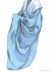  1other ambiguous_gender banbi blue_hanfu blue_vest chinese_clothes clothes_focus hanfu head_out_of_frame long_sleeves original satin vest wide_sleeves yu_mingqing_yeimq 