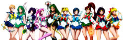  5girls absurdres aged_up aino_minako arm_up back_bow bishoujo_senshi_sailor_moon bishoujo_senshi_sailor_moon_(first_season) black_choker black_hair black_sailor_collar black_skirt blonde_hair blue_bow blue_bowtie blue_brooch blue_choker blue_eyes blue_hair blue_sailor_collar blue_skirt blunt_bangs boots bow bowtie breasts brooch brown_hair cameltoe chain chibi_usa choker circlet cleavage closed_mouth collarbone commentary commentary_request cone_hair_bun cowboy_shot crescent crescent_choker crescent_earrings deep_aqua_mirror double_bun earrings elbow_gloves electricity electrokinesis fire garnet_rod glint gloves gluteal_fold green_brooch green_choker green_eyes green_hair green_sailor_collar green_skirt grimbyslayer hair_bobbles hair_bow hair_bun hair_ornament half_updo hand_mirror hand_on_own_chest hand_on_own_hip hand_up happy heart heart_brooch high_heel_boots high_heels highres hino_rei holding holding_chain holding_mirror holding_ofuda holding_staff holding_sword holding_wand holding_weapon jewelry kaiou_michiru kino_makoto knee_boots leg_up leotard leotard_peek light_smile lips lipstick long_hair looking_at_another looking_at_viewer maboroshi_no_ginzuishou magical_girl makeup medium_breasts meiou_setsuna miniskirt mirror mizuno_ami moon_stick_(sailor_moon) multiple_girls neptune_symbol ofuda open_mouth orange_choker orange_sailor_collar orange_skirt parted_bangs parted_lips pink_boots pink_bow pink_bowtie pink_brooch pink_choker pink_hair pink_sailor_collar pink_skirt pleated_skirt pointing pointing_up ponytail purple_boots purple_bow purple_eyes purple_hair purple_sailor_collar purple_skirt red_bow red_bowtie red_choker red_eyes red_lips red_sailor_collar red_skirt sailor_chibi_moon sailor_collar sailor_jupiter sailor_mars sailor_mercury sailor_moon sailor_neptune sailor_pluto sailor_saturn sailor_senshi sailor_senshi_uniform sailor_uranus sailor_venus short_hair silence_glaive simple_background single_hair_bun skirt smile space_sword staff standing star_(symbol) star_earrings sword ten&#039;ou_haruka thick_thighs thigh_gap thighs tiara tomoe_hotaru transformation_brooch_(sailor_moon) transparent_background tsukino_usagi twintails v venus_love_me_chain very_long_hair very_short_hair wand water wavy_hair weapon white_background white_gloves white_leotard yellow_bow yellow_bowtie 