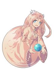  1girl alphes_(style) collared_shirt commentary_request dairi forehead_jewel frilled_shirt_collar frilled_sleeves frills full_body full_moon gem hair_ornament kikuri_(touhou) large_variant_set leaning leaning_forward long_hair long_sleeves moon necktie orange_hair orb parody shirt single_hair_intake solo style_parody tachi-e touhou touhou_(pc-98) transparent_background variant_set wide_sleeves 