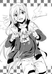  1boy afuro_terumi bad_id bad_pixiv_id dutch_angle god_knows greyscale inazuma_eleven_(series) inazuma_eleven_go jacket jaenbba kidokawa_seishuu long_hair male_focus monochrome open_clothes open_jacket open_mouth soccer_uniform solo sportswear track_jacket zeus_(inazuma_eleven) 