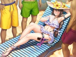  1girl breasts cum cum_in_container large_breasts lilith-soft long_hair swimsuit taimanin_(series) taimanin_rpgx 
