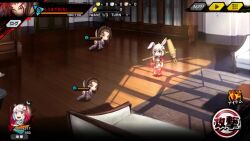  1girl 2023 alternate_costume animal_ears animated arms_up attack audible_speech blush bouncing_breasts breasts chibi chinese_zodiac full_body hammer highres holding holding_weapon japanese_audio japanese_clothes jumping kimono large_breasts leotard lilith-soft looking_ahead looking_at_another looking_at_viewer nipples nobushito_kuro official_alternate_costume open_mouth playboy_bunny rabbit_(chinese_zodiac) rabbit_ears rabbit_girl ryona shiny_clothes simple_background smile tagme taimanin_(series) taimanin_rpgx talking una_mochizuki video weapon white_hair wide_hips year_of_the_rabbit 