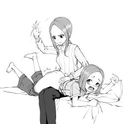 2girls bed clothes_pull crying highres karakai_jouzu_no_takagi-san loli mother_and_daughter multiple_girls nishikata_chii over_the_knee panties panty_pull shorts shorts_pull spanking tagme takagi-san tears underwear rating:Explicit score:107 user:Freshblink