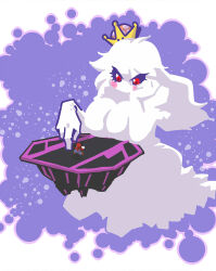  1boy 1girl blush_stickers breasts commentary_request crown final_destination_(smash_bros) ghost giant giantess hat large_breasts luigi&#039;s_mansion mario mario_(series) new_super_mario_bros._u_deluxe nintendo princess_king_boo red_eyes red_hat seki_(red_shine) super_crown super_smash_bros. 