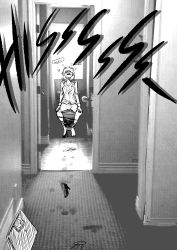 1girl absurdres bag bathroom biku blush breasts clothes_pull collarbone door hallway handbag hands_on_own_knees head_back heart high_heels highres jacket long_sleeves medium_breasts monochrome office_lady open_mouth panties panty_pull pee_trail peeing puddle pussy shirt unworn_shoe shoes short_hair sitting skirt skirt_pull teeth toilet toilet_paper toilet_use uncensored underwear wall window rating:Explicit score:51 user:cpee