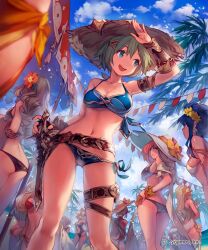 6+girls ass bikini breasts butt_crack dagger highres knife large_breasts lee_hyeseung multiple_girls shingeki_no_bahamut smile swimsuit tagme weapon