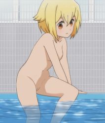  1girl blonde_hair breasts brown_eyes cleft_of_venus female_focus hitoribocchi_no_marumaru_seikatsu navel nipples nude nude_filter pool pussy short_hair small_breasts sunao_nako thighs third-party_edit uncensored water  rating:Explicit score:59 user:Tototodile