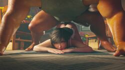  1boy 1girl 3d absurdres age_difference aged_down anal animated brown_hair fat fat_man final_fantasy final_fantasy_vii final_fantasy_vii_remake flat_chest from_behind hetero highres kaogum loli long_hair looping_animation lying nipples nude old old_man on_stomach pijamas size_difference sound square_enix sweat tagme tifa_lockhart ugly_bastard uncensored vaginal video  rating:Explicit score:756 user:kaogum
