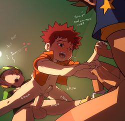  3boys anal anonanim digimon digimon_adventure drooling erection foreskin group_sex happy_sex highres izumi_koshiro lying male_focus male_penetrated mmm_threesome multiple_boys naughty_face penis penis_size_difference saliva sex shota small_penis smaller_dominant smile takaishi_takeru testicles threesome yagami_taichi yaoi  rating:Explicit score:315 user:harucho