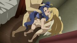 1boy 2girls animated animated_gif barefoot bed bedroom bisexual_female blonde_hair blue_eyes blue_hair censored closed_eyes completely_nude cyphernyaw doggystyle filo_(tate_no_yuusha_no_nariagari) full_body grabbing_another&#039;s_hair hair_ornament hetero licking licking_another&#039;s_neck loli long_hair looping_animation melty_q_melromarc mosaic_censoring multiple_girls nude open_mouth penis sex sex_from_behind standing tate_no_yuusha_no_nariagari twintails wings rating:Explicit score:760 user:Mega1414
