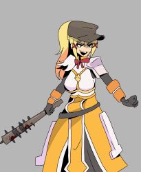  blonde_hair bread_forbidden darkness_(konosuba) hat highres kono_subarashii_sekai_ni_shukufuku_wo! spiked_bat tagme  rating:General score:9 user:Slaver_Skald