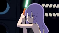  3girls animated audible_music audible_speech blue_hair don-chan_(usada_pekora) energy_sword green_lightsaber hololive hololive_english hololive_indonesia hong_hongcha laughing lightsaber moona_hoshinova multicolored_eyes multicolored_hair multiple_girls orange_hair parody purple_eyes purple_hair rabbit_girl red_eyes red_lightsaber sitting sound star_(sky) star_wars star_wars:_return_of_the_jedi subangelion sword takanashi_kiara usada_pekora usada_pekora_(1st_costume) video virtual_youtuber weapon  rating:General score:111 user:sippindippin