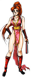  fatal_fury hand_fan obari_style ponytail retro_artstyle shiranui_mai snk the_king_of_fighters third-party_edit  rating:Sensitive score:14 user:Hellstinger