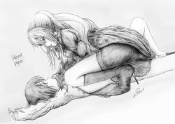 00s age_difference aoi_nagisa boots eye_contact hanazono_shizuma high_heel_boots high_heels looking_at_another monochrome sitting sitting_on_person straddling strawberry_panic! yuri rating:Questionable score:20 user:supernova1337
