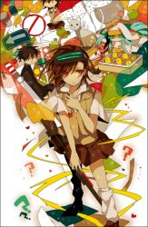 1boy 3girls ? akina422 baby_animal bad_id bad_pixiv_id bird black_hair blue_hair brown_eyes brown_hair cake cat chick empty_eyes food frog gekota gun habit head-mounted_display index_(toaru_majutsu_no_index) kamijou_touma misaka_imouto misaka_imouto_10032 misaka_mikoto multiple_girls nun red_eyes rifle road_sign robe school_uniform short_hair siblings sign sisters skirt sphinx_(to_aru_majutsu_no_index) sphinx_(toaru_majutsu_no_index) spiked_hair sweater_vest toaru_majutsu_no_index umbrella weapon rating:Sensitive score:4 user:danbooru