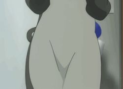  1girl amagami animal_costume animated animated_gif anime_screenshot bell black_hair cat_costume cosplay lowres paw_pose tachibana_miya tail tail_wagging  rating:Sensitive score:31 user:danbooru