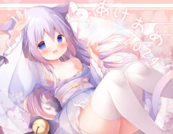  1girl akatsuki_(ytkg5558) animal_ears ayatsuki_nora bad_id bad_pixiv_id bell blue_eyes blush breasts cat_ears cat_girl cat_tail female_focus flat_chest frilled_kimono frills hair_censor highres indie_virtual_youtuber japanese_clothes jingle_bell kimono loli long_hair looking_at_viewer nipples obi open_mouth purple_hair purple_kimono sash small_breasts solo tail thick_eyebrows thighhighs third-party_edit very_long_hair virtual_youtuber white_thighhighs  rating:Explicit score:32 user:MoveToEx
