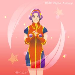  asamiya_athena dress hair_bun hair_ornament idol psycho_soldier purple_eyes purple_hair shorts snk star_(symbol) star_hair_ornament the_king_of_fighters the_king_of_fighters_2000  rating:General score:1 user:Toraji99