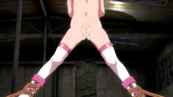  1girl arms_behind_back artist_request cleft_of_venus female_focus fippenluck highres loli nude original pussy restrained rope solo spread_legs torture  rating:Explicit score:92 user:FabricioDias