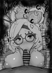 breasts breasts_out fellatio glasses kneeling kurotama large_breasts licking licking_penis monochrome nintendo oral penis pov pov_crotch purah the_legend_of_zelda the_legend_of_zelda:_tears_of_the_kingdom rating:Explicit score:56 user:anonymoususer64
