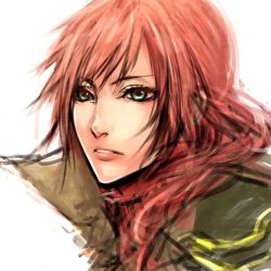  10s 1girl bad_id bad_pixiv_id female_focus final_fantasy final_fantasy_xiii green_eyes gurozuki lightning_farron lips long_hair red_hair sasaki_ryou solo 