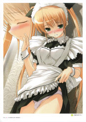  1girl absurdres blonde_hair blush clothes_lift closed_eyes green_eyes highres maid original panties pussy_juice sex_toy skirt skirt_lift tears twintails underwear vibrator vibrator_under_clothes vibrator_under_panties yukirin  rating:Explicit score:27 user:Igraine