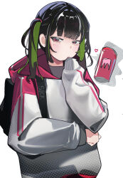  1girl absurdres colored_inner_hair highres hood hoodie inno_(innoamp) jirai_kei long_hair looking_at_viewer monster_energy multicolored_hair original solo twintails 