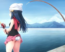 00s 1girl ass assisted_exposure bad_id bad_pixiv_id beanie black_eyes black_hair black_shirt blouse blue_eyes blue_hair breasts clothes_lift cloud dawn_(pokemon) day female_focus fish_hook fishing fishing_line fishing_rod hat komimiyako long_hair matching_hair/eyes miniskirt nintendo panties pokemon pokemon_dppt shirt skirt skirt_lift sky sleeveless sleeveless_shirt small_breasts smile solo underwear upskirt watch water white_panties rating:Sensitive score:234 user:Rikko-43