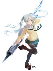  10s highres jijou_momoka magical_girl mahou_sensou miyabi_(miyabi) school_uniform silver_hair tagme  rating:Sensitive score:11 user:Owyn