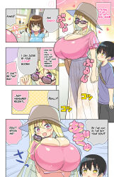  1boy 1girl absurdres age_difference breasts cleavage highres huge_breasts onee-shota shota shuz_(dodidu)  rating:Explicit score:28 user:Metternich