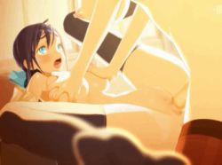 1futa 1girl animated animated_gif aqua_eyes black_hair breasts cum cum_in_pussy ejaculation feet foot_focus futa_with_female futanari large_breasts lowres medium_breasts missionary orgasm penis sex thighhighs tinkle_bell tsukiakari_no_raspberry rating:Explicit score:252 user:Shadnic