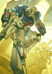  aeug beam_rifle dangodes energy_gun glowing glowing_eyes green_eyes gundam highres machinery mecha mecha_focus mobile_suit no_humans one-eyed robot science_fiction sketch space sunrise_(company) the_o_(mobile_suit) titans_(gundam) vernier_thrusters weapon zeta_gundam zeta_gundam_(mobile_suit) 