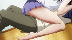 10s 1boy 1girl animated animated_gif brother_and_sister brown_hair girl_on_top grinding implied_kiss incest legs long_hair mind_control panties screencap siblings skirt thighs to_love-ru to_love-ru_darkness underwear white_panties yuuki_mikan yuuki_rito rating:Questionable score:359 user:vanquito