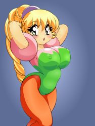  blush breasts cleavage covered_erect_nipples fumu kirby kirby_(series) large_breasts lupus nintendo pixiv_sample  rating:Explicit score:61 user:8bit