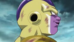  1boy 2015 20s alien angry animated audible_speech dirty dragon_ball dragon_ball_super dragon_ball_z dragon_ball_z_fukkatsu_no_f dragonball_z english_audio frieza golden_frieza looking_at_viewer lowres muscular muscular_male no_humans open_mouth pectorals red_eyes shouting solo sound tagme toriyama_akira_(character) video 