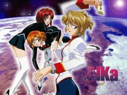 agent_aika aida_rion aika_(series) black_delmo cosplay earth_(planet) floppy_disk maypia_alexymetalia official_art planet sumeragi_aika white_delmo rating:Sensitive score:4 user:raikyaku
