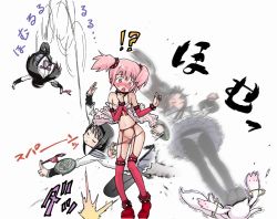 !? 10s 2girls afterimage akemi_homura akemi_homura_(magical_girl) arm_warmers babydoll black_hair blush closed_eyes clothes_theft collar crotch_seam detached_sleeves garter_belt hairband homu kaname_madoka kaname_madoka_(sexy_madoka) kyubey lingerie long_hair mahou_shoujo_madoka_magica mahou_shoujo_madoka_magica_(anime) multiple_girls navel official_style panties panties_under_pantyhose pantyhose pink_hair pink_panties purple_eyes red_legwear short_hair short_twintails strap_slip sweatdrop tears teri_terio theft thighhighs translated twintails underwear rating:Questionable score:25 user:danbooru