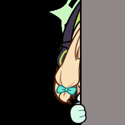  1girl animal_ear_headphones animal_ears animated animated_gif aqua_jacket blonde_hair blue_archive blunt_bangs blunt_ends blush_stickers bow bright_pupils cat_ear_headphones cat_ears chunye_haruya commission disembodied_hand dot_nose fake_animal_ears gloves green_bow green_eyes green_gloves green_halo hair_bow halo headphones jacket looking_at_viewer low-tied_sidelocks lowres midori_(blue_archive) midori_(winter)_(blue_archive) missing_commentary official_alternate_costume parted_lips peeking_out scarf second-party_source short_hair sidelocks simple_background solo text_print transparent_background triangle_mouth upper_body white_pupils white_scarf winter_clothes 