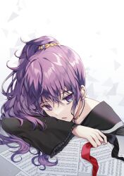  asahina_mafuyu highres musical_note open_mouth paraffin project_sekai purple_hair simple_background white_background 