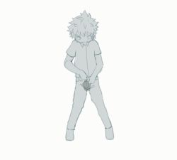  1boy accident animated animated_gif falling kenoru male_focus monochrome peeing peeing_self penis shota slipping solo  rating:Explicit score:316 user:CodenameViker