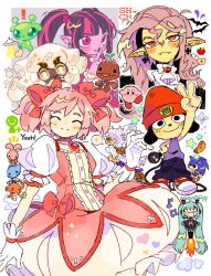  1other 5boys 6+girls ^_^ alien anais_watterson ascot beanie black_hair bow brother_and_sister brothers character_request chibi choker closed_eyes cloud_haetae_cookie colored_skin commentary cookie_run cookie_run:_kingdom copyright_request crossover darwin_watterson dog_boy draculaura dress english_commentary fangs flutterbat fluttershy furry furry_female furry_male gear_fifth genshin_impact gumball_watterson hair_bow hat hatsune_miku highres hot_dog kaname_madoka kaname_madoka_(magical_girl) kirby kirby_(series) littlebigplanet long_hair magical_girl meme miiverse miiverse_yeah!_(meme) monster_high monster_high_(g1) multicolored_hair multiple_boys multiple_crossover multiple_girls my_little_pony my_little_pony:_friendship_is_magic nintendo parappa parappa_the_rapper personification pink_dress pink_eyes pink_hair pink_skin pointy_ears primogem red_eyes red_hat sackboy sharpycharot short_twintails siblings sonic_(series) sonic_the_hedgehog species_connection step-siblings streaked_hair the_amazing_world_of_gumball twintails ufo v vampire vocaloid white_background yellow_skin 