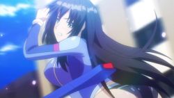 1girl animated animated_gif anime_screenshot aoi_misa ass black_hair blue_eyes female_focus kandagawa_jet_girls long_hair pov rearview solo swimsuit rating:Questionable score:22 user:lkuroi