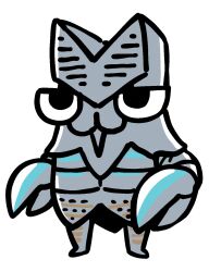  1boy baltan_seijin bkub chibi claws colored_skin commentary_request full_body fusion grey_skin highres jitome kaiju male_focus nakamura_yuuichi real_life simple_background solo standing tokusatsu ultra_series ultraman_(1st_series) washaganatv white_background 