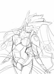 1girl armor armored_gloves armored_leotard breasts butterfly_wings digimon digimon_(creature) female_focus fur_collar gloves happy highres hudiemon insect_wings leotard long_hair looking_at_viewer medium_breasts open_mouth ph6xeivbgpimggg shoulder_armor skirt smile solo solo_focus wings