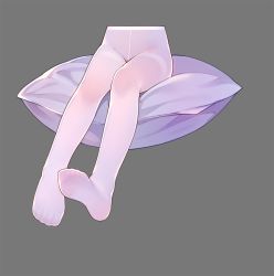 1girl commentary_request feet female_focus grey_background highres lower_body no_shoes original pantyhose pillow simple_background sitting soles solo thighband_pantyhose toes tsubasa_tsubasa white_pantyhose rating:Sensitive score:96 user:danbooru
