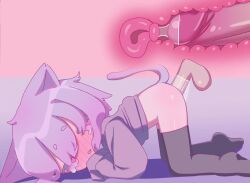  1boy 1girl all_fours animal_ears animated balloon_womb black_thighhighs blinking blush bottomless cat_ears cat_girl cat_tail cervical_penetration cervix cross-section cum cum_in_pussy cum_inflation deep_penetration disembodied_penis ejaculation fang from_side hetero inflation internal_cumshot loli open_mouth original penis purple_eyes purple_hair sex short_hair solo_focus sound tagme tail tearing_up testicles thighhighs toumei_tou uncensored uterus vaginal video  rating:Explicit score:1430 user:SassyLoliCorrector